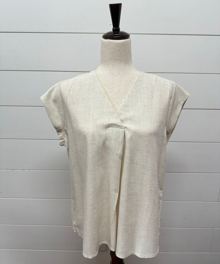 Short Sleeve V Neck Top, Spin