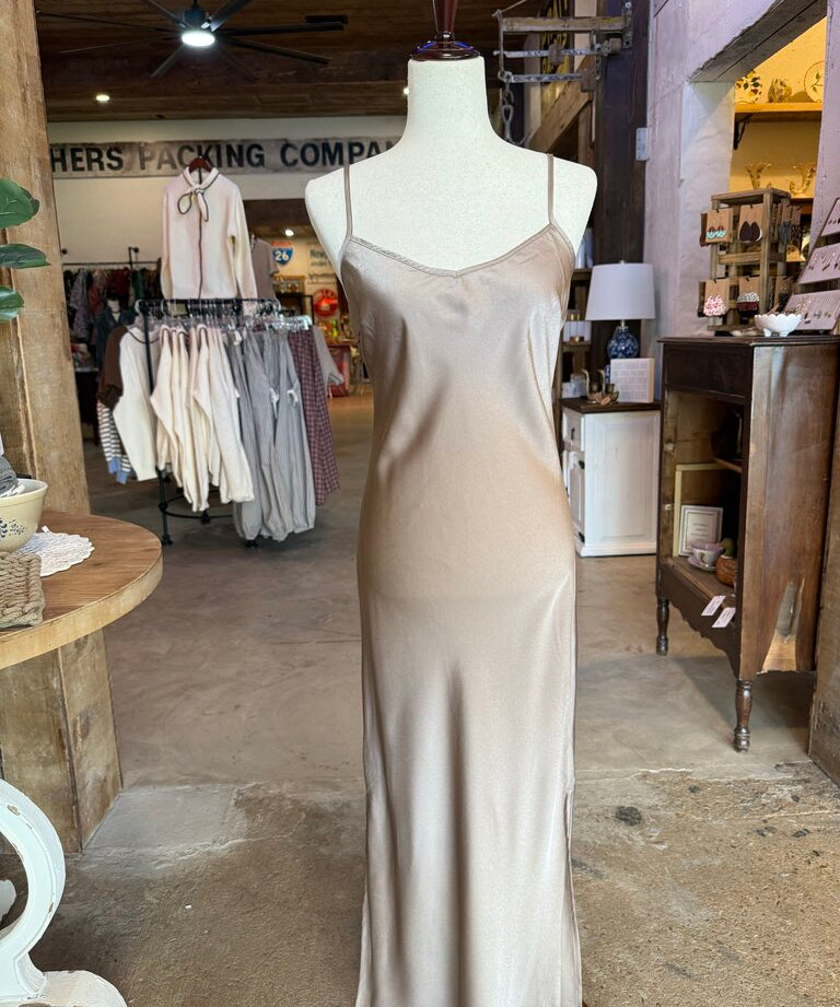 Boatneck Sweater & Satin Slip Midi Dress Set, In February