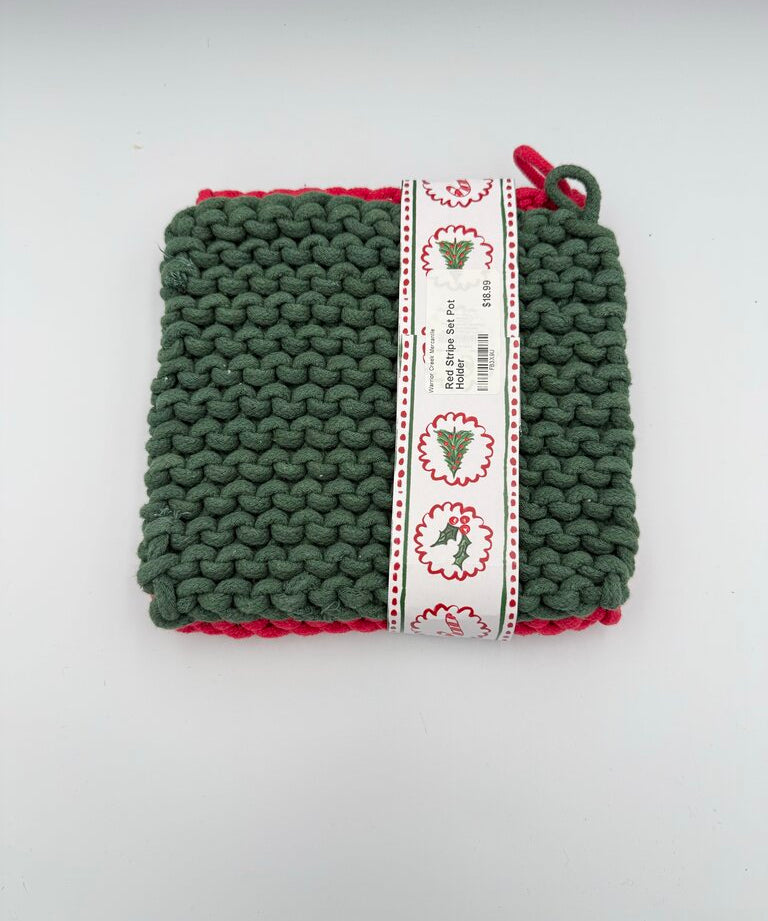 Red Stripe Set Pot Holder, Mud Pie