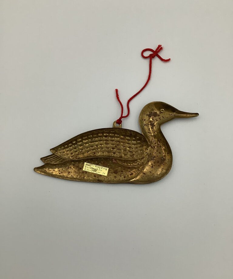 Vintage Brass Decorative Duck Figurine, gold